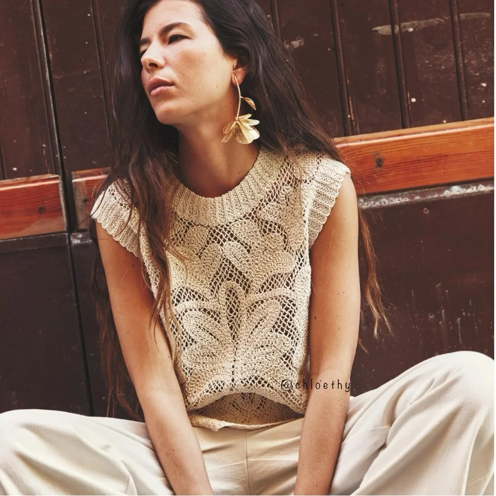 Zara CROCHET VEST TOP